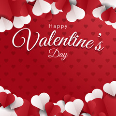 Valentines day background in paper style