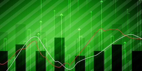 2d rendering Stock market online business concept. business Graph 