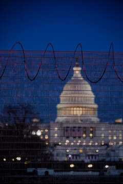 Security at the US Capitol the day after Inauguration.