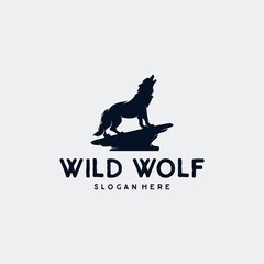 Moon Wolf Vector Logo Illustration