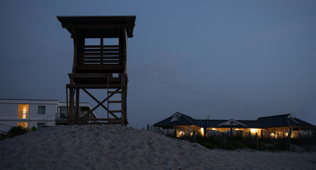 Empty Lifeguard Station at Dawn