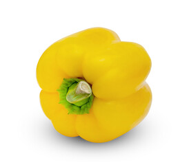 Yellow sweet bell pepper isolated on white background ,include clipping path
