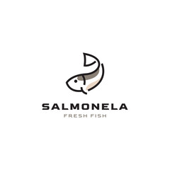 salmon fish logo seafood label badge vector sticker download