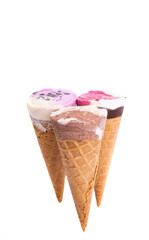 ice cream in a waffle cup isolated