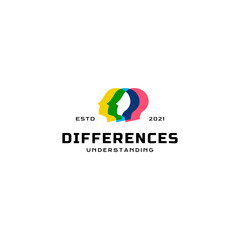 differences understanding Colorful logo vector icon illustration