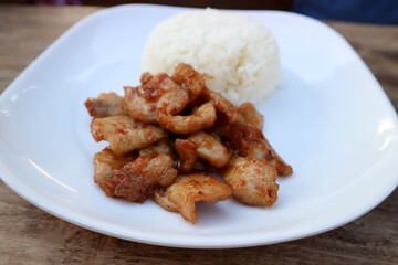 fried pork or stir fried pork and rice