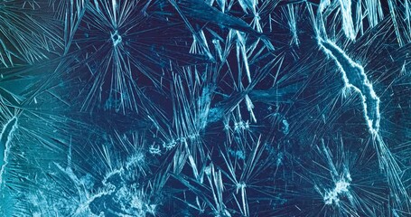 Winter background - Frost pattern on the glass.