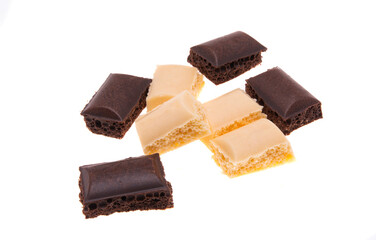 aerated chocolate isolated