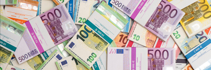 heap of Euro banknotes