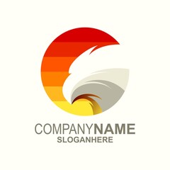 bird logo desain gradient