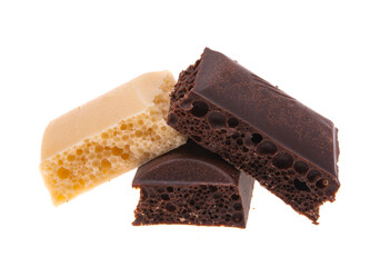 aerated chocolate isolated