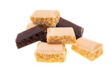 aerated chocolate isolated