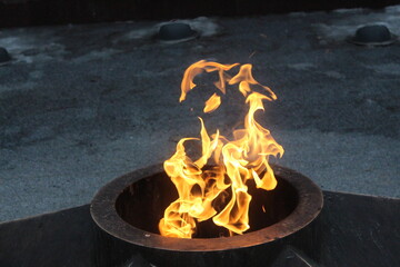 fire in the fireplace