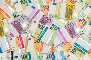 heap of Euro banknotes