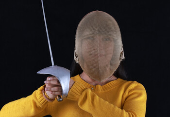 portrait of a fencer girl