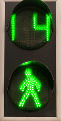 Green traffic light for pedestrian crossing
