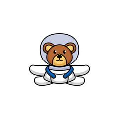 Cute teddy bear in an astronaut costume