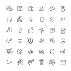 Thin line icons set. Icons for marketing