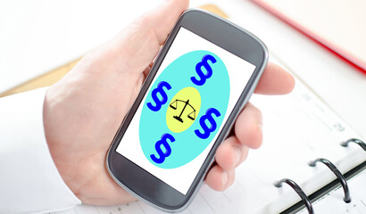 Law concept on a smartphone