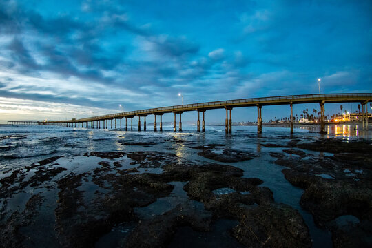 Ocean Beach Concrete Fishing Pier in San Diego, California