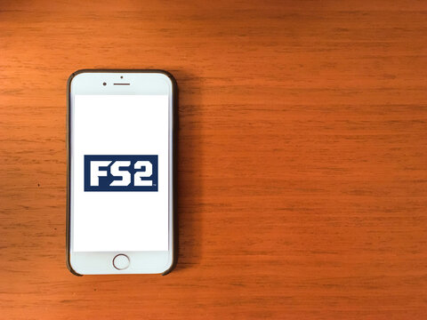 FS2 logo editorial illustrative, on screen
