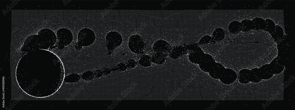 Aufkleber Surface made of particles, array of points. Abstract technology background.