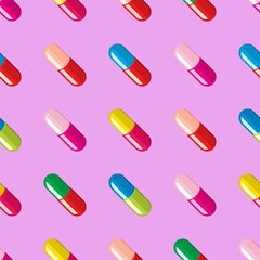 vector medical pill and capsule icons. medical seamless pattern