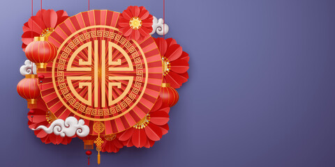 Chinese new year, Happy new year with traditional sign.