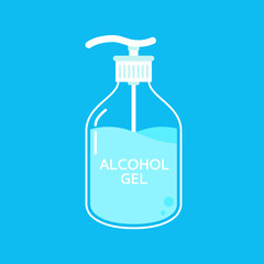Alcohol gel. Hand wash gel vector. Hand wash gel symbol.