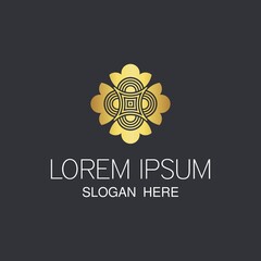 trendy abstract vector elements for luxurious logo design with golden color. concepts for exclusive services and products, beauty, spa, yoga and real estate industry.