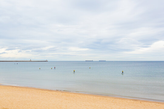 South Shields Promenade Beach on overcast day 17th July 2020