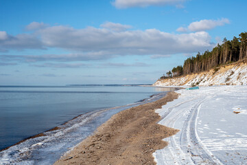 winter on the coast of the baltic sea in Latvia