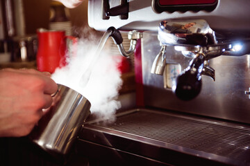 Barista Coffee Maker Machine Grinder Portafilter Concept