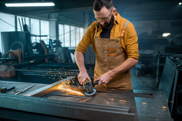 Metal industry worker at factory