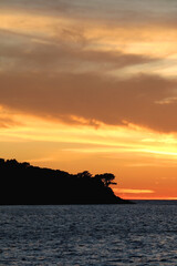 Obraz premium Beautiful sunset on island Lastovo, Croatia.