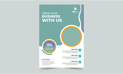 Flyer Brochure Poster Template Layout Design. Corporate Business Flyer Mockup. Creative Modern Concept with Dynamic Abstract Shapes on Flyer Background. 