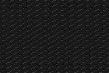 Black hexagonal grid. Modern honeycomb background.