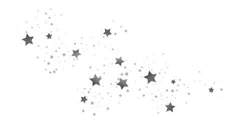 Silver star of confetti. Falling stars