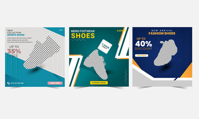 Modern shoes new arrival, discount sale promotion business social editable design template. 