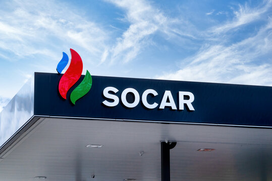 Logo sign of Socar gas station in Austria