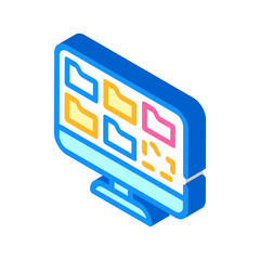 folders of operating system isometric icon vector illustration
