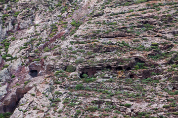 Detalle de la montaña de Ajodar en Gran Canaria, España
