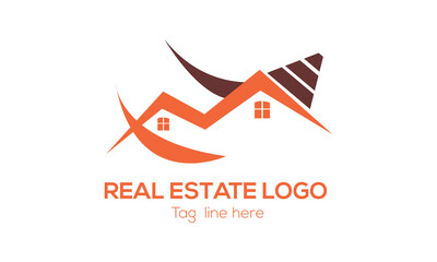 real estate house mortgage outline logo vector icon illustration.
