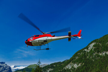 Fototapeta na wymiar rescue helicopter for use in the mountains