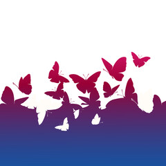 Butterfly background. Silhouette illustration.