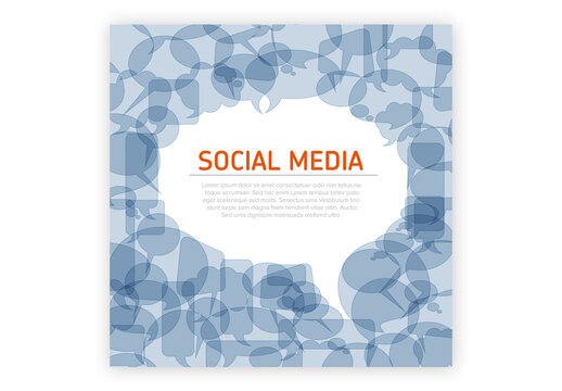 Social Media Abstract Illustration Layout with Speech Bubbles