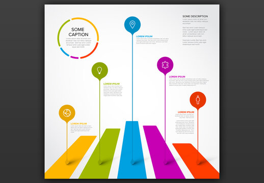 Bar Chart Infographic Layout with Droplet Pointers