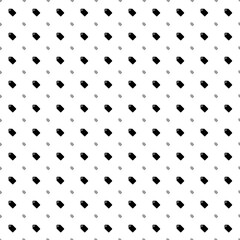 Square seamless background pattern from black discount label symbols are different sizes and opacity. The pattern is evenly filled. Vector illustration on white background