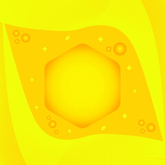 Elegant yellow wave background with geometric shapes