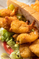 Homemade Shrimp Po Boy Sandwich